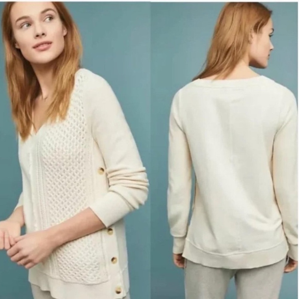 Saturday Sunday For Anthropologie Arcana Sweater Ivory Size M